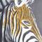 32" x 32" Black Canvas Zebra Framed Wall Art with Gold Foil Accents